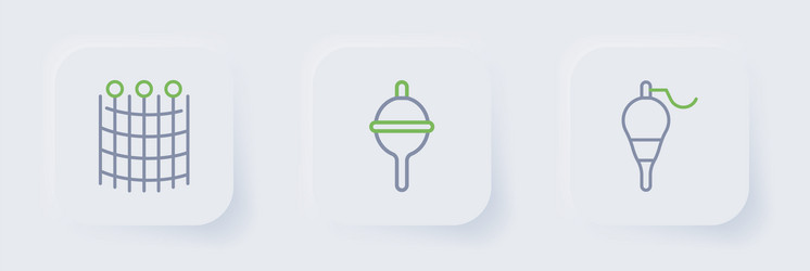 set line fishing float and net pattern icon vector image