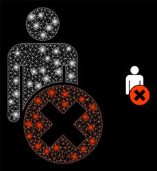 delete man - bright web net with light spots vector image