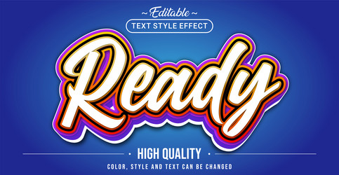 Editable text style effect - ready vector