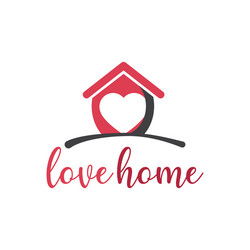 Simple icon house with heart shape within Vector Image
