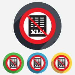 excel file document icon no download xls button vector image