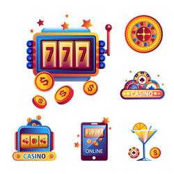 casino poker gambling game icons Vector Image