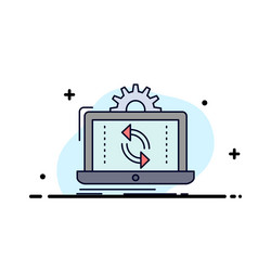 data processing analysis reporting sync flat vector image