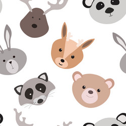 Seamless texture with cartoon animals pattern vector