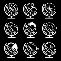 set of globe vector