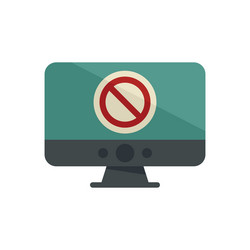 blocked pc icon flat access block vector