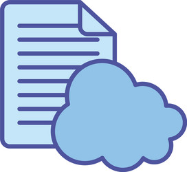 cloud computing and document paper line fill vector image