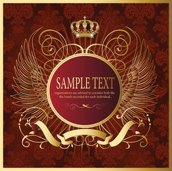 Luxury shield royal logo gold crown ornate Vector Image