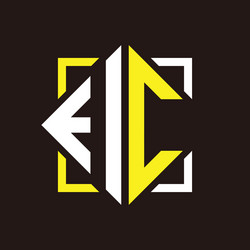 I c initials quadrangle monogram with square vector