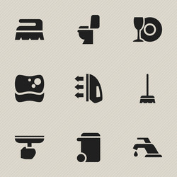 set of 9 editable cleanup icons includes symbols vector image