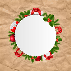 christmas poster with cardboard wrinkles texture vector