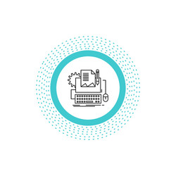 type writer paper computer keyboard line vector image