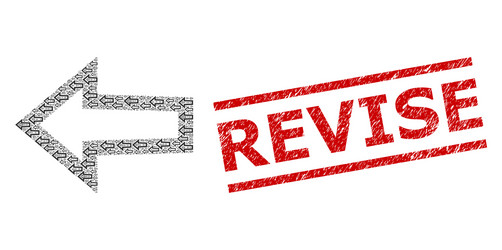 arrow left recursion mosaic items vector image