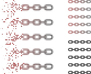 disintegrating pixel halftone blockchain list icon vector image