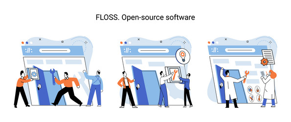 floss open source software free product anyone vector image