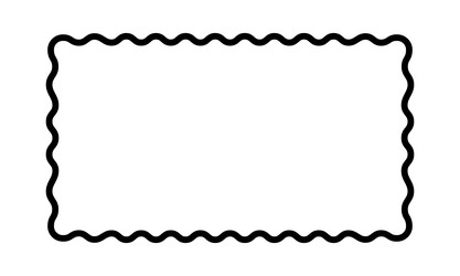rectangle frame with wavy edges rectangular shape vector image