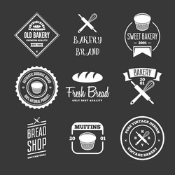 set of bakery and bread logos labels badges Vector Image