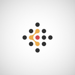 abstract icon with circle connect for web vector