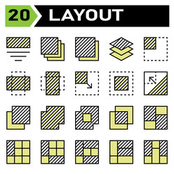 layout icon set include grid dashboard vector image