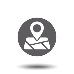 Map icon image of a location search pointer vector