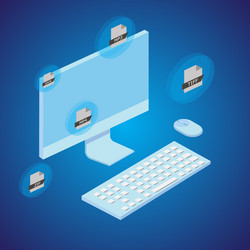 concept file converting with computer vector image