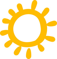 Baby yellow sun funny cartoon picture icon vector