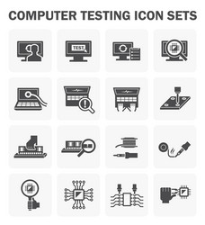 Computer Testing Icon Set vector
