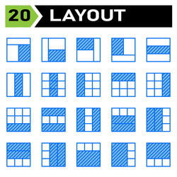 layout icon set include grid dashboard vector image