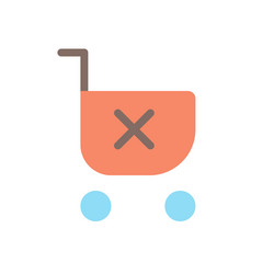 clear shopping cart flat color ui icon vector