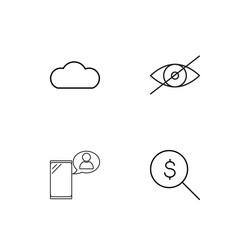 cyber security linear icons set simple outline vector image