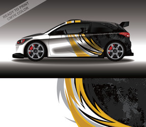 Race Car Wrap Decal - Rally Style Vector Image