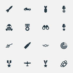 set of simple combat icons vector