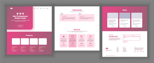 Website template page business landing Royalty Free Vector