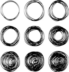 Abstract Scribble Circles Vector Image