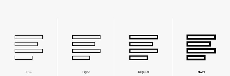 align left icon thin light regular and bold style vector image