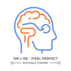 Brain Processing: Two Color Line Icon vector image
