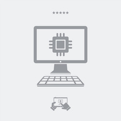 Computer processor - web icon vector