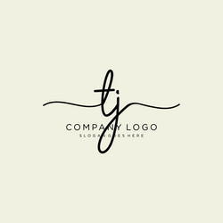 Initial tj letter royal luxury logo template Vector Image