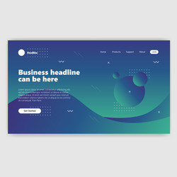 landing page template with gradient modern webpage vector