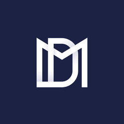 Md monogram logo with circle outline design Vector Image