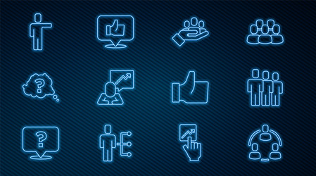set line project team base users group hand vector image
