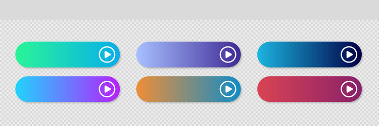 Button with gradient buttons on transparent vector