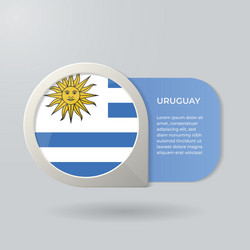 3d map pointer flag nation uruguay vector