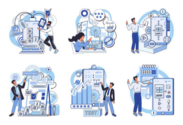 application testing metaphor software vector image