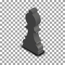 black chess piece bishop isometric vector