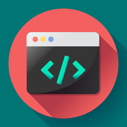 coding icon flat program app vector image