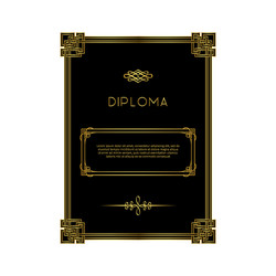 Vintage golden frame certificate template Vector Image
