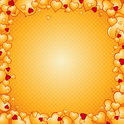 lovely golden background of hearts vector