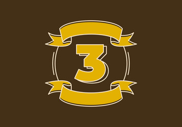 Retro frame with number three vector