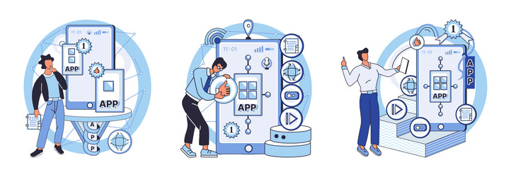 application testing metaphor software vector image